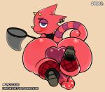  animal_crossing balls big_butt big_penis blush boots butt clothing digital_media_(artwork) flick_(animal_crossing) footwear genitals hi_res horn legwear looking_at_viewer male nintendo penis piercing solo spaca stockings video_games 