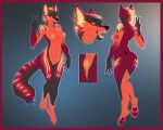  5:4 absurd_res border canid canine canis female hi_res mammal model_sheet neon red_border wolf 