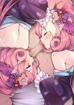  1boy 2girls bangs bare_shoulders blush censored curly_hair dual_persona fellatio ffm_threesome flower frilled_sleeves frills from_above group_sex hair_ornament hand_on_another&#039;s_face heart heart_hair_ornament hetero highres jon_(pixiv31559095) licking licking_penis mosaic_censoring multiple_girls neneka_(princess_connect!) oral penis pink_eyes pink_flower pink_hair pointy_ears princess_connect! princess_connect!_re:dive saliva sweat threesome twintails wide_sleeves 