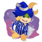  anthro blue_hair blush bottomless buckteeth clothed clothing hair hi_res koopa koopaling ludwig_von_koopa male mario_bros moon night nintendo pajamas pillow scalie solo teeth tired video_games zeso 