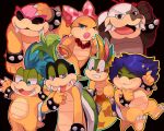  absurd_res anthro blue_hair blush bow bracelet buckteeth eyewear female glasses green_hair group hair hi_res iggy_koopa jewelry koopa koopaling larry_koopa lemmy_koopa ludwig_von_koopa male mario_bros morton_koopa_jr. multicolored_hair nintendo one_eye_closed roy_koopa scalie shell spiked_bracelet spiked_shell spikes spikes_(anatomy) sunglasses teeth video_games wendy_o._koopa wink zeso 