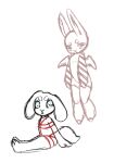  bdsm blue_eyes blush bondage bound contentious_content floppy_ears lagomorph leporid mammal rabbit rope rope_bondage rope_harness sketch wings young 