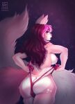  anthro big_butt breasts bulge butt clothed clothing completealienation digital_drawing_(artwork) digital_media_(artwork) digital_painting_(artwork) felid feline female fur genitals hair hi_res mammal nipples panties pink_body pink_fur pink_hair pussy solo solo_focus tag_panic tagme thick_thighs topless underwear 