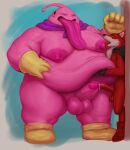  absurd_res against_wall alien alien_humanoid anime antennae_(anatomy) anthro balls basil_(dragon_ball_super) belly big_tongue black_cape black_gloves bodily_fluids boots canid canine canis cape chubby_male clothed clothing dagapuff dragon_ball duo erect_nipples footwear foreskin fur genital_fluids genitals gloves handwear hi_res humanoid licking lifting lifting_belly long_tongue majin majin_buu male male/male mammal maned_wolf moobs narrowed_eyes nipples nude overweight overweight_male partially_clothed penis pink_body pink_nipples pinned precum purple_cape red_body red_boots red_fur skinny slightly_chubby speedpaint squint thick_arms thick_body tongue tongue_out uncut white_body white_fur wide_hips wolf yellow_boots yellow_eyes yellow_gloves 