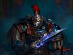  commission david-sondered gladius power_armor red_eyes space_marines sword ultramarines warhammer_40k weapon 