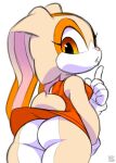  anthro butt clothed clothing cream_the_rabbit dress female hi_res lagomorph leporid looking_at_viewer low-angle_view mammal no_underwear rabbit solo sonic_the_hedgehog_(series) xylas young 