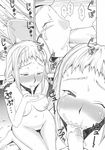  artist_request blush cum cum_in_mouth cumdrip cupping_hand fellatio final_fantasy final_fantasy_xii greyscale highres monochrome nose_blush oral penelo tears 