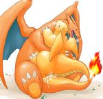 ambiguous_gender charizard cum dragon dragonite duo eyes_closed feral feral_on_feral fire grass kitora male nintendo open_mouth orange_body plain_background pok&#233;mon pokemon sex size_difference video_games white_background wings 