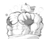  abs anthro arms_tied biceps big_muscles blue_dragon_(series) bound chirros disembodied_hand dragon eyes_closed horn huge_muscles huge_pecs male monochrome muscular muscular_anthro muscular_male pec_grab pec_grasp pecs rudolph_(blue_dragon) scalie solo steam struggling teeth vein 