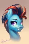  2021 2:3 absurd_res andrew_swiftwing black_mane blue_body blue_fur bust_portrait english_text equid equine fan_character feral fur hasbro hi_res horse jedayskayvoker looking_at_viewer male mammal mane multicolored_mane my_little_pony pony portrait purple_eyes red_mane signature simple_background smile solo text 