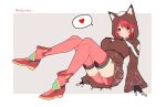  1girl animal_ears breasts cat_ears highres hood hooded_vest hoodie large_breasts mochimochi_(xseynao) pyra_(xenoblade) red_eyes red_hair short_hair shorts solo vest xenoblade_chronicles_(series) xenoblade_chronicles_2 