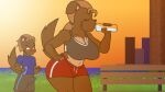  16:9 anthro bluewavecon blush breasts canid canine canis clothed clothing digital_media_(artwork) domestic_dog duo erection female fur hair hi_res male male/female mammal mature_female widescreen 
