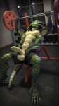  3d_(artwork) 4k 9:16 absurd_res adagoke anthro balls countershade_tail countershade_torso countershading digital_media_(artwork) exercise foreskin forked_tongue genitals green_body green_scales gym gym_equipment hi_res humanoid_genitalia humanoid_penis male mickey_the_retriever multi_arm multi_limb navel nipples non-mammal_balls penis presenting reptile scales scalie snake solo tongue uncut vein veiny_penis weightlifting weights workout yellow_body yellow_scales 