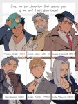  6+boys beard blush character_name coat commentary copyright_name english_commentary english_text facial_hair formal genn_greymane green_eyes gyakuten_kenji gyakuten_kenji_2 gyakuten_saiban gyakuten_saiban_4 highres jojo_no_kimyou_na_bouken joseph_joestar leone_abbacchio lipstick makeup male_focus mitsurugi_shin mob_psycho_100 multiple_boys naruhodou_ryuuichi necktie old old_man pectorals pointing pointing_at_viewer purple_lipstick reigen_arataka six_fanarts_challenge spiked_hair stardust_crusaders toned toned_male vento_aureo warcraft world_of_warcraft worvies 