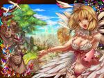  4girls 6+boys 6+others acolyte_(ragnarok_online) angel_wings apron bangle bangs bard bard_(ragnarok_online) beer_mug bell bird blacksmith_(ragnarok_online) blonde_hair blossom_(ragnarok_online) blue_hair blue_sky border bow bow_bra bra bracelet breasts brown_cape brown_hair bug bunny cape carrot cleavage closed_eyes closed_mouth cloud commentary_request cowboy_shot cup day dress eclipse_(ragnarok_online) eyebrows_visible_through_hair feeding festival full_body glasses gloves grass grasshopper green_hair guitar hat holding holding_tray insect instrument jewelry large_breasts leaf_umbrella long_hair looking_at_another looking_at_viewer looking_to_the_side lord_knight_(ragnarok_online) lunatic_(ragnarok_online) maid maid_headdress merchant_(ragnarok_online) mug multiple_boys multiple_girls multiple_others music navel open_mouth outdoors panties pants path pink_hair playing_instrument plume ponytail poring priest_(ragnarok_online) purple_headwear ragnarok_online rainbow_order red_bow red_cape red_eyes red_panties rocker_(ragnarok_online) sepia shirt shoes short_hair sidelocks sitting sky slime_(creature) standing surprised table tokiwa_tsuneba tray tree underwear very_short_hair violin walking wall wanderer_(ragnarok_online) white_bra white_shirt white_wings wings wizard_(ragnarok_online) 