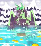  2021 3_toes 4_fingers alcohol andromorph anthro bat_wings beverage black_body black_hair black_scales blush bucket convenient_censorship demon detailed_background digital_media_(artwork) digitigrade dragon evergreen_tree feet fingers green_body green_horn green_scales hair hi_res horn hot_spring intersex long_hair looking_at_viewer mastectomy_scar membrane_(anatomy) membranous_wings mountain nude onsen outside partially_submerged pine_tree plant pupils sake scales scalie scar signature slightly_damned slit_pupils snow solo stripes tail_ridge the-chu toes trans_(lore) trans_man_(lore) tree tsavo_(slightly_damned) water webcomic wet white_eyes wings 