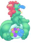 abdominal_bulge anal anal_penetration anal_storage anthro anus areola big_anus big_breasts big_butt bodily_fluids breasts butt cavity_storage female green_body hair holding_anus horn huge_anus hyper hyper_anus kneeling long_hair long_neck looking_back miagecko multi_anal multi_insertion multi_penetration multiple_anal multiple_insertions multiple_penetration neck_bulge nipples non-mammal_breasts non-mammal_nipples nonuple_anal nonuple_penetration oral pectoral_bulge penetration pool_noodle purple_eyes red_hair reptile saliva scalie solo spread_anus spreading thick_thighs 