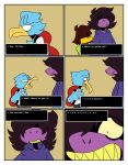  angry anthro berdly border clothed clothing comic deltarune dialogue dialogue_box english_text female group hi_res kris_(deltarune) male scared sketchyvorist susie_(deltarune) text video_games white_border 