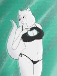  3:4 absurd_res anthro arctic_fox blush bra canid canine cleavage_cutout clothing ear_piercing female fox fur green_eyes hi_res ivy_(scourgesolace) keyhole_bra keyhole_clothing keyhole_underwear mammal piercing simple_background solo torgore underwear white_body white_fur 