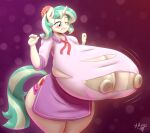  2021 5_fingers absurd_res anthro areola big_breasts blush breasts clothed clothing coco_pommel_(mlp) cutie_mark digital_media_(artwork) equid equine eyebrows eyelashes female fingers friendship_is_magic hasbro hi_res horn huge_breasts hyper hyper_breasts hyperstorm_h mammal my_little_pony nipples one_eye_closed solo torn_clothing unicorn 