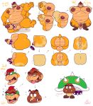  2021 absurd_res accessory anthro bobthetanuki bowser cock_ring feet genitals goomba hi_res humanoid_genitalia humanoid_penis jewelry male mario_bros musclegut nintendo penis penis_accessory penis_jewelry regret scales shell solo species_transformation tan_body tan_scales transformation video_games yellow_body yellow_skin 