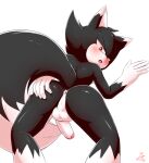  alpha_channel anthro anus balls big_butt black_body black_fur blush butt canid canine canis fan_character from_behind_position fur genitals ken_the_wolf male mammal open_mouth penis red_eyes sex solo sonic_the_hedgehog_(series) standing white_body white_fur wolf xxkenthewolfxx 