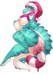  abdominal_bulge anal anal_juice anthro areola big_breasts bodily_fluids breasts candy candy_cane christmas christmas_clothing christmas_headwear clothing crocodile crocodilian crocodylid dessert extreme_penetration female food green_body hair hat headgear headwear holidays huge_penetration large_penetration long_hair looking_at_viewer miagecko multicolored_body nipples non-mammal_breasts pectoral_bulge penetration pink_areola pink_eyes pink_hair pink_nipples reptile ridiculous_fit santa_hat scalie solo tail_spines thick_thighs two_tone_body white_body 