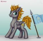  absurd_res eltaile equestria equid equine fan_character flag friendship_is_magic hasbro hi_res male mammal melee_weapon my_little_pony pegasus platinumdrop polearm solo spear weapon wings 