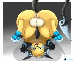  absurd_res animal_genitalia anus balls butt cloufy digital_media_(artwork) erection fan_character feet feral fur genitals hi_res hindpaw looking_at_viewer male mammal nintendo nude open_mouth pawpads paws penis pok&eacute;mon pok&eacute;mon_(species) raichu rodent simple_background solo toes tongue video_games 
