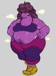  anthro armpit_hair belly big_belly big_breasts bodily_fluids body_hair breasts clothing deltarune dinosaur female freckles gnauseating hair hair_over_eyes hi_res leggings legwear messy_hair midriff musclegut muscular muscular_anthro muscular_female non-mammal_breasts obese obese_anthro obese_female obscured_eyes overweight overweight_anthro overweight_female pubes reptile scalie scar solo steam susie_(deltarune) sweat thick_thighs video_games wide_hips 
