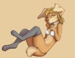  &lt;3 &lt;3_eyes 2019 anthro blonde_hair bra breasts canid canine canis clothing collar domestic_dog female footwear fur hair legwear looking_at_viewer mammal navel simple_background socks solo symbol-shaped_pupils thigh_highs thigh_socks underwear unusual_pupils yshanii 