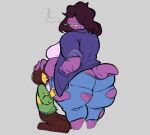  anthro belly big_belly big_breasts big_butt bottomwear breasts brown_hair bulge butt cigarette cigarette_smoke clothed clothing deltarune denim denim_clothing duo flustered freckles genitals gnauseating gynomorph hair hair_over_eyes hand_on_head hi_res huge_butt huge_thighs human intersex intersex/male jacket jeans kneeling kris_(deltarune) larger_anthro larger_gynomorph larger_intersex looking_at_viewer looking_back male mammal midriff non-mammal_breasts obese obese_anthro obese_gynomorph obese_intersex obscured_eyes open_bottomwear open_clothing open_pants overbite overweight overweight_anthro overweight_gynomorph overweight_intersex pants penis penis_in_face poking_out pubes purple_body purple_scales scales scar shirt size_difference smaller_human smaller_male smoke smoking squish susie_(deltarune) thick_tail thick_thighs thigh_squish topwear torn_bottomwear torn_clothing torn_jeans torn_pants underwear video_games wavy_mouth yellow_body yellow_skin 