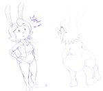  anthro big_breasts big_butt breasts butt clothed clothing crouching dialogue dildo dildo_sitting elinor_wonders_why female general_proton humanoid instant_loss_2koma lagomorph leporid mammal nude paws pbs_kids_(copyright) penetration presenting presenting_hindquarters rabbit ranger_rabbit sex_toy simple_background sketch solo unfinished 