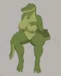  4:5 absurd_res anthro big_breasts breasts crocodile crocodilian crocodylid female genitals green_body green_skin hi_res looking_at_viewer non-mammal_breasts nude pussy reptile scalie sitting solo upai 