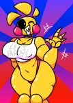  2021 anthro avian big_breasts bird black_sclera blonde_hair blush blush_stickers breasts chicken clothed clothing crop_top curvy_figure digital_media_(artwork) female five_nights_at_freddy&#039;s five_nights_at_freddy&#039;s_2 floating_hair galliform gallus_(genus) glistening glistening_body gradient_background hair hand_behind_back humanoid knee_pads looking_at_viewer machine one_eye_closed panties phasianid pink_clothing pink_panties pink_underwear portrait qoolguyart robot robot_humanoid sharp_teeth shirt simple_background smile solo tagme teeth thick_thighs three-quarter_portrait topwear toy_chica_(fnaf) underwear video_games voluptuous wave white_clothing white_eyes wide_hips wink yellow_body 