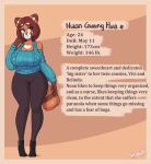  &lt;3 ailurid big_breasts breasts brown_eyes brown_hair clothing english_text hair hi_res mammal model_sheet nuan_(skecchiart) red_panda skecchiart solo sweater sweater_puppies text topwear 