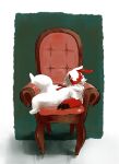  2015 absurd_res anthro biped chair fur furniture hi_res kemono kuriusagi nintendo pok&eacute;mon pok&eacute;mon_(species) red_body red_fur sitting solo video_games white_body white_fur zangoose 