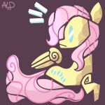  1:1 absurd_res aldillustration blue_eyes capcom equid equine female fluttershy_(mlp) friendship_is_magic fur hair hasbro hi_res mammal minimalism monster_hunter my_little_pony pegasus pink_hair reflection solo surprise video_games wings yellow_body yellow_fur 