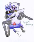  absol animal_genitalia animal_penis anthro anthro_on_anthro anthro_penetrated anthro_penetrating anthro_penetrating_anthro anthrofied balls breasts canid canine canine_penis cowgirl_position duo erection female female_on_top female_penetrated feral genitals hi_res horn katsurokurosaki knot lucario male male/female male_on_bottom male_penetrating male_penetrating_female mammal nintendo nipples nude on_bottom on_top open_mouth penetration penis pok&eacute;mon pok&eacute;mon_(species) pussy red_eyes sex simple_background tongue tongue_out traditional_media_(artwork) vaginal vaginal_penetration video_games 