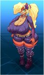 activision anthro bandicoot big_breasts big_nipples boots bottomwear breasts cleavage clothed clothing coco_bandicoot crash_bandicoot_(series) eyewear female footwear glasses green_eyes hair huge_breasts lips looking_at_viewer mammal marsupial nipple_outline nipple_piercing nipple_ring nipples piercing ponytail shorts smile snao solo standing video_games wide_hips 