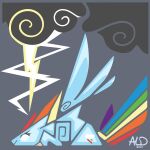  1:1 absurd_res aldillustration black_clouds capcom cloud cutie_mark equid equine female friendship_is_magic hair hasbro hi_res lightning lightning_bolt mammal monster_hunter multicolored_hair multicolored_tail my_little_pony no_irises no_pupils pegasus rainbow_dash_(mlp) rainbow_hair rainbow_tail solo video_games white_eyes wings 