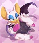  bandlebro big_breasts big_butt boots breasts butt camel_toe chiropteran clothed clothing colored eyelashes female footwear fur gloves handwear hi_res mammal rouge_the_bat rubber rubber_suit shaded smile solo sonic_the_hedgehog_(series) spread_legs spreading white_body white_fur wings 