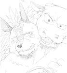  2021 anthro biped bovid bovine daich duo eulipotyphlan european_mythology greek_mythology hedgehog hi_res humanoid_hands majiro_the_hedgehog male mammal minotaur minotaur_(sleepy_princess_in_the_demon_castle) monochrome mythology overweight overweight_male simple_background sketch sleepy_princess_in_the_demon_castle teeth white_background 