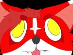  4:3 anthro black_background canid canine derp_eyes fox frexy fur male mammal no_pupils red_body red_fur simple_background solo tongue tongue_out yellow_eyes 