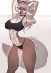  anthro breasts cervid cleavage clothed clothing female focus_on_eyes hair mammal solo 