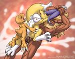  anal artist_name barefoot comet cum digimon digimon_tamers double_penetration dr_comet feet furry group_sex kemono leomon monster no_humans nude pawpads paws renamon sex soles threesome toes uncensored vaginal 