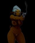  2019 angry anthro big_breasts blonde_hair boss_lamb_(hladilnik) bovid breasts caprine female fur gun hair handgun hladilnik long_ears mammal mostly_nude nipples pubes pussy ranged_weapon revolver sheep simple_background solo thick_thighs towel weapon wet wide_hips 