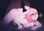  absurd_res ahegao anal anal_penetration anthro blush breast_squish breasts conditional_dnp ear_pull ejaculation hair hi_res intersex intersex/male lagomorph leporid looking_pleasured male mammal marshmallow-ears on_the_ground penetration pink_body pink_hair rabbit squish 