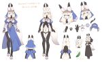  2021 5_fingers absurd_res anthro blue_eyes canid canine clothed clothing dogfuji15 feet fingers fully_clothed hair hi_res kemono long_hair mammal nun open_mouth open_smile simple_background smile standing text toes white_background white_hair 