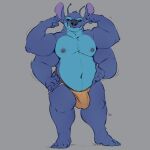  1:1 2021 4_arms 4_fingers 4_toes alien antennae_(anatomy) anthro areola belly biceps big_belly big_biceps big_bulge big_muscles big_pecs black_eyes blue_body blue_fur bulge clothed clothing countershading dipstick_antennae disney experiment_(lilo_and_stitch) eyebrows feet fingers flexing front_view full-length_portrait fur grainy hand_on_stomach hands_on_hips hi_res jockstrap lilo_and_stitch looking_at_viewer male minedoo multi_arm multi_limb multicolored_antennae musclegut muscular muscular_anthro muscular_male navel overweight overweight_anthro overweight_male pecs portrait raised_eyebrows signature simple_background smile solo standing stitch_(lilo_and_stitch) teeth thick_thighs toes underwear underwear_only 